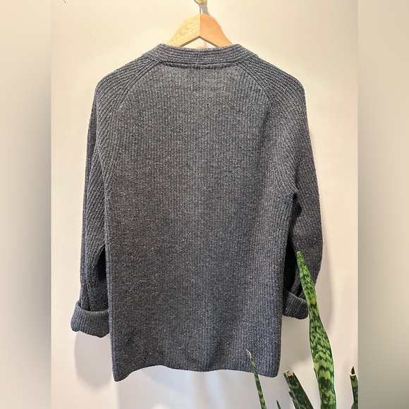 J. Crew• Charcoal Ribbed Button-Front Cardigan - Picture 5 of 5